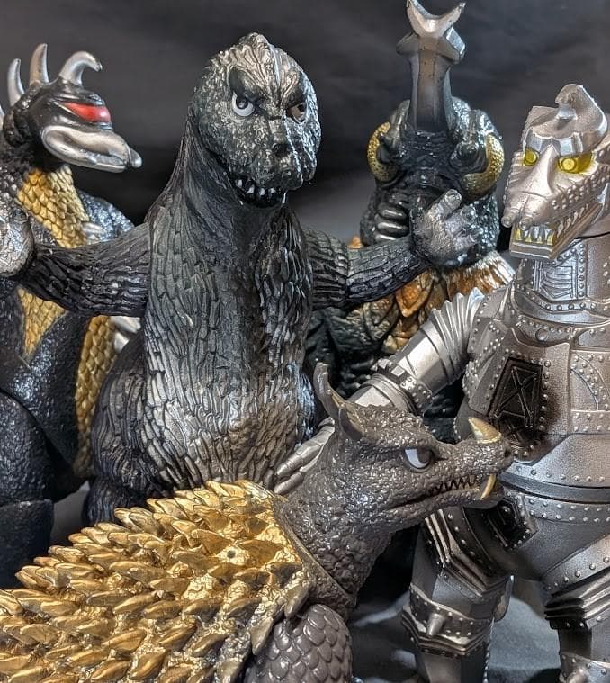 昭和ゴジラ・メカゴジラ・メガロ・ガイガン・アンギラス（バンダイ）ソフビ５体セット