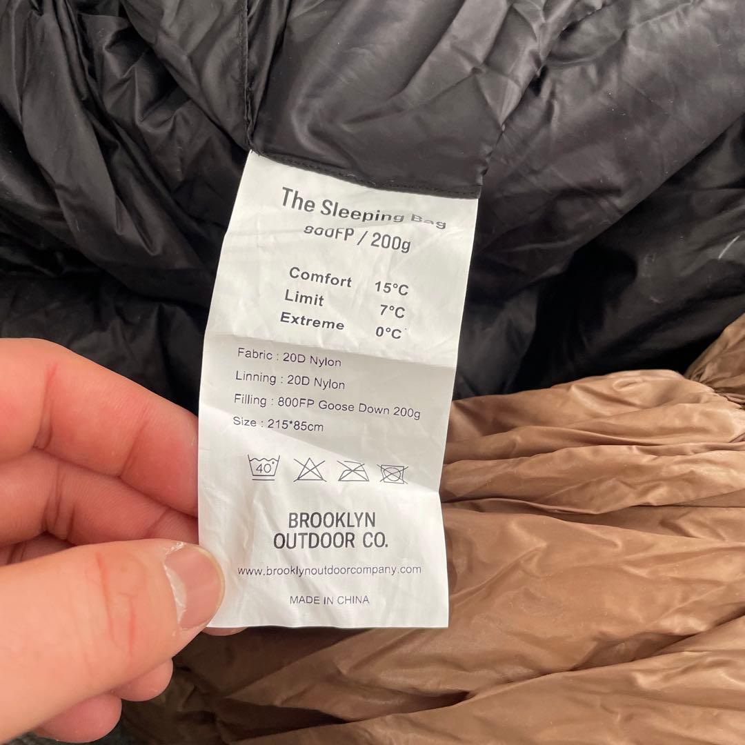 BrooklynOutdoorCampanyダウンシュラフ 800FP 200g