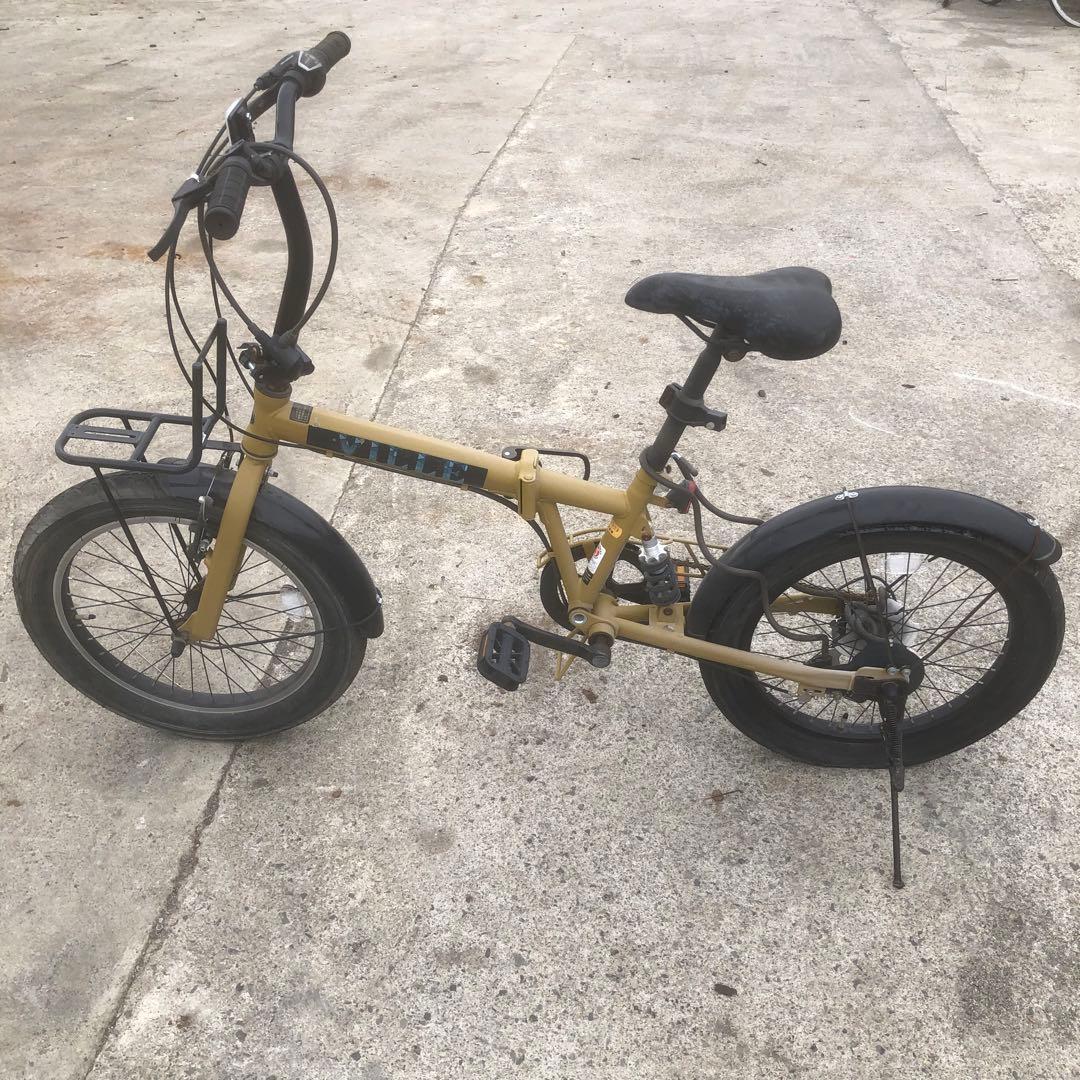 ville ヴィレ 極太タイヤ シマノ6速 りヤサス付き 折り畳み自転車