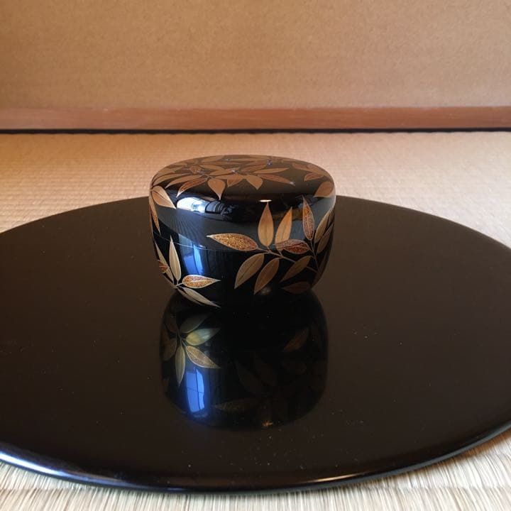 茶道　平棗　笹露蒔絵　加賀山中塗