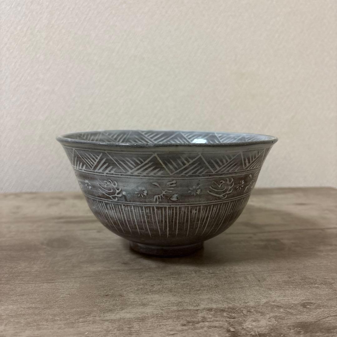 十九代　雲林院寶山造　泰之佑（髙臺）　鉢　三島手雲鶴模様　時代物　未使用