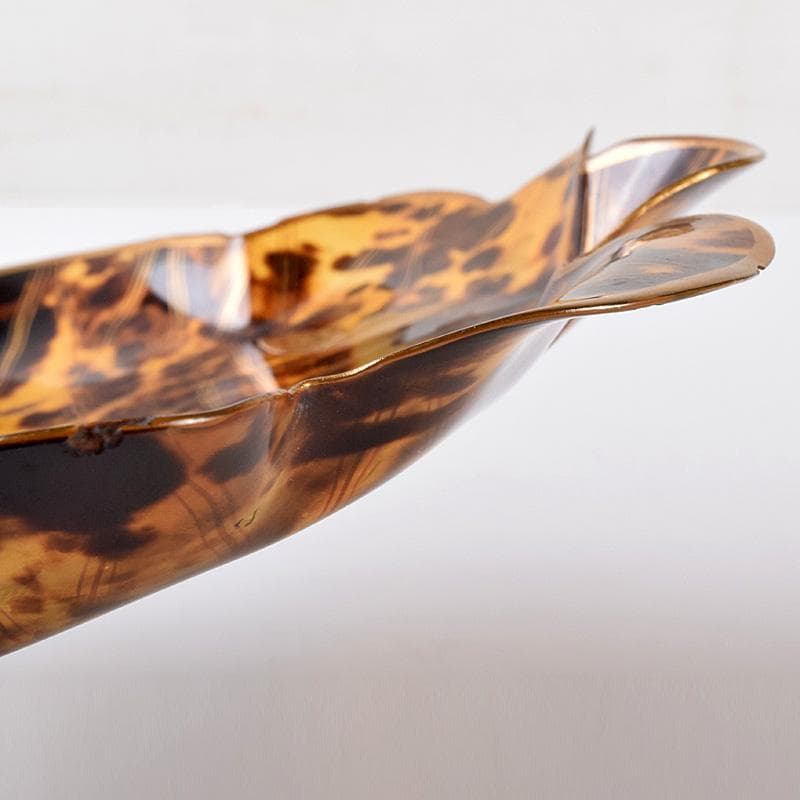 鼈甲製　金蒔絵　蝶文　輪花皿　菓子器　D　7592