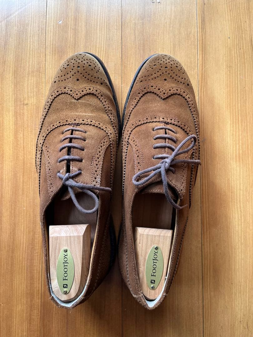 貴重★J's高級スエードゴルフシューズ(茶)、革底、26.0cm