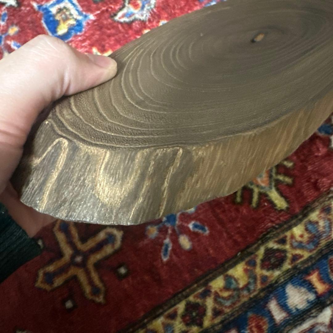 木製楕円形オブジェ プレート