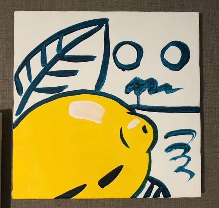 原画　オリジナル　天野タケル　Lemon 30x30cm