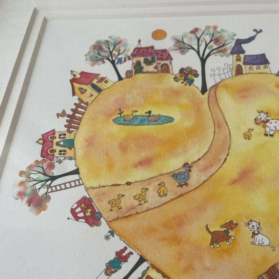 【美品】絵画　クリープ　ゴールデンハート　シリアルナンバーあり　木製額付き