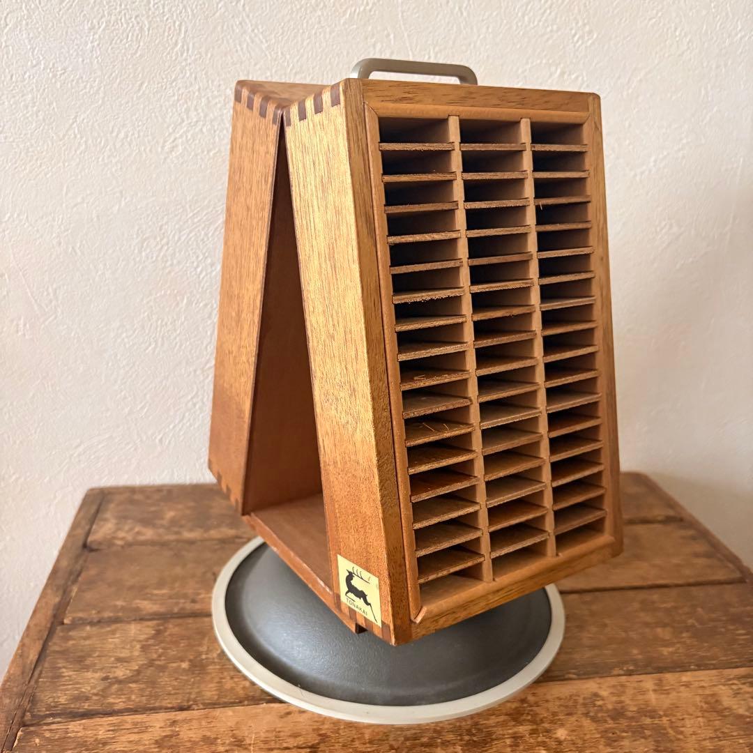 レトロ　トナカイ印　印鑑タワー　回転式ゴム印ケース　古道具 ショーケース　昭和