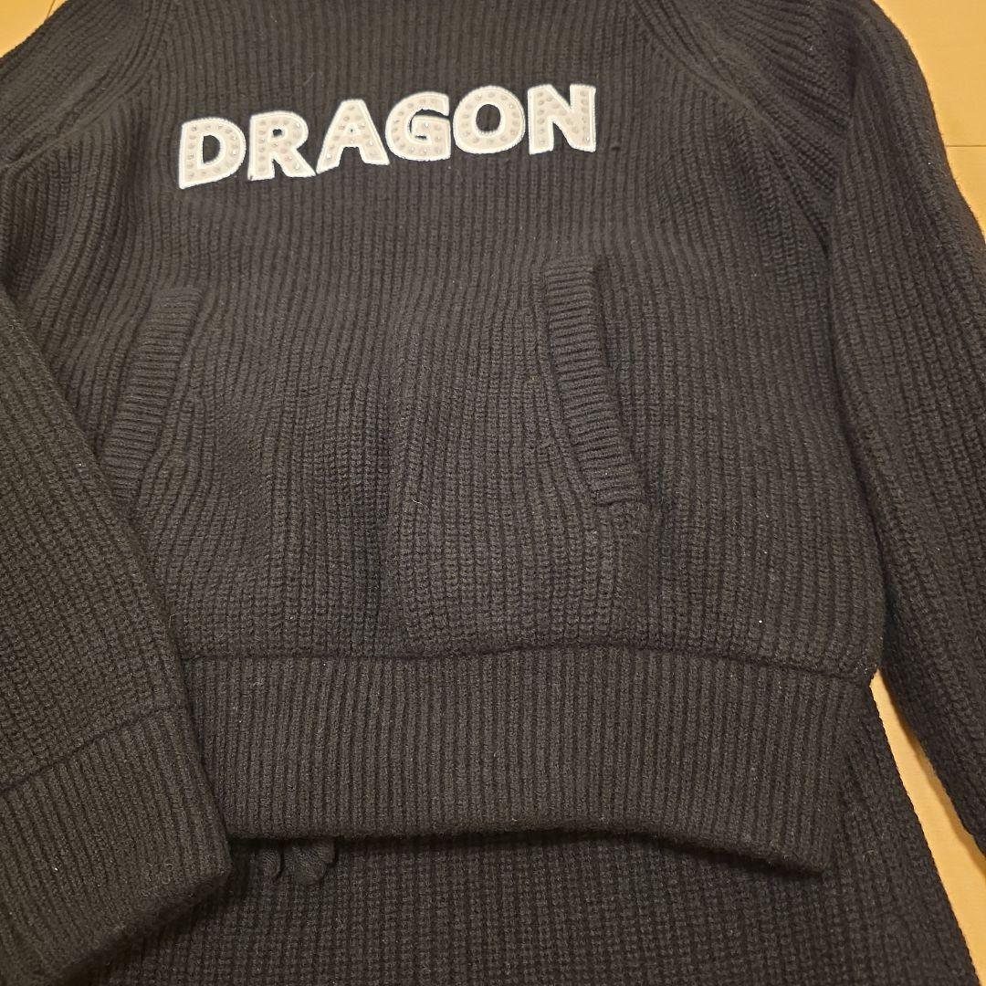 ダンスウィズドラゴン　 フード付き黒セーター&スカート　セットアップ