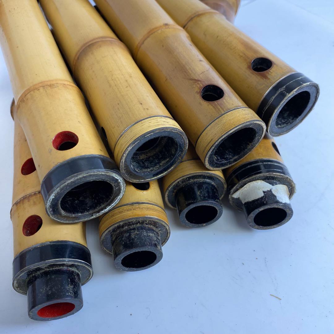 昌香在銘　銀三線竹製尺八　10本入　ハードケース付　トカチ東な8-0111☆2F