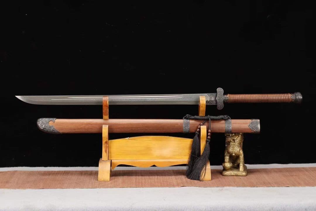 【黒金古刀模様スチール版】 古兵器 武具　刀装具　日本刀　模造刀 居合刀