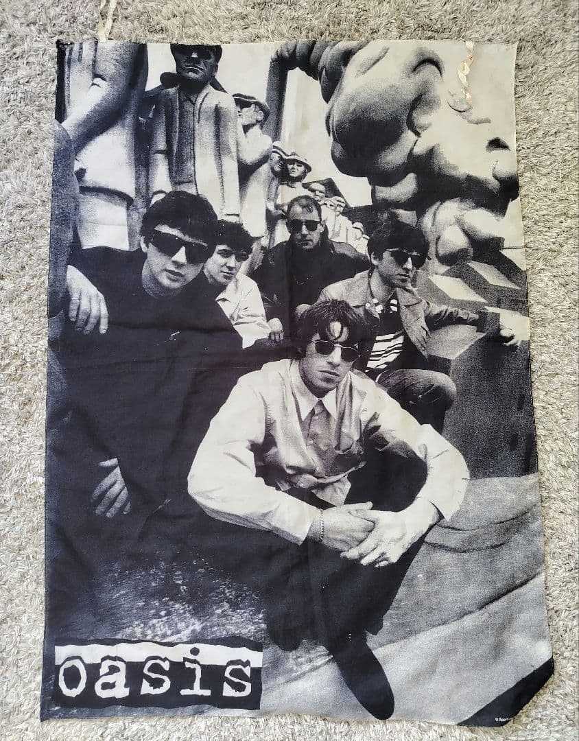 希少　oasis ©1995年　フラッグポスター　初期メンバー