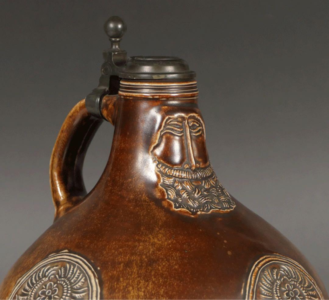 【ドイツ 塩釉 髭徳利 】びけ徳利 民芸 民藝 柳宗悦 陶磁器 ワインデカンター