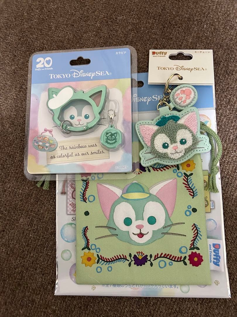 東京ディズニーシー ジェラトーニ (巾着.キーチェーン.カラビナ)セット