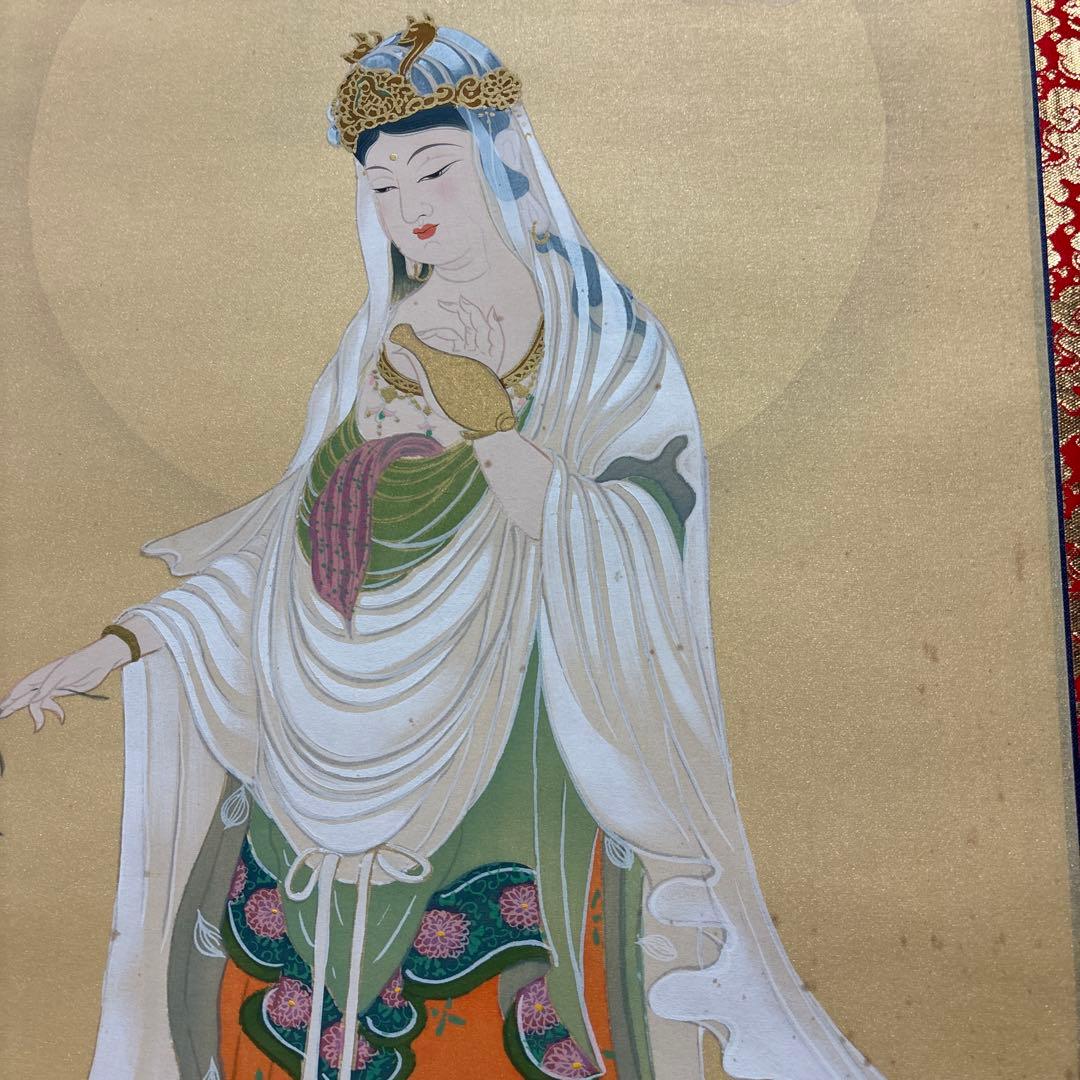 田中浩伸 掛軸 雲上観音　美術品　0121o83