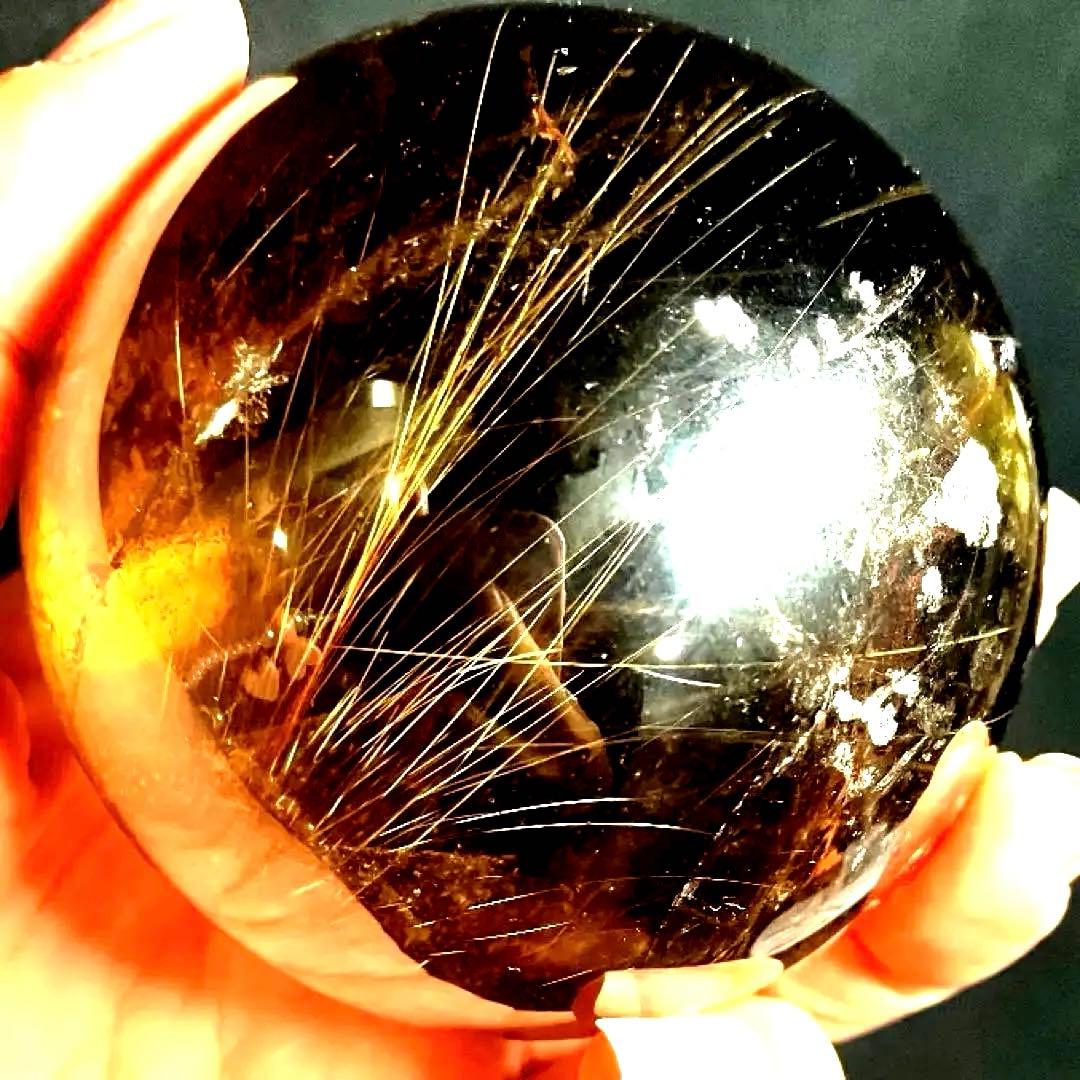 超特大　72mm ゴールドルチルクォーツ　金針水晶　パワーストーン