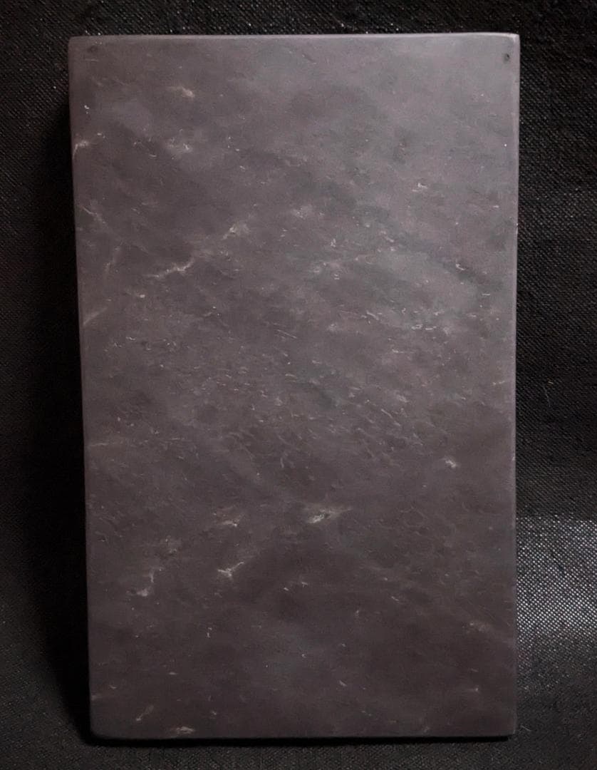 【端渓硯　大型十吋】◆青花・翡翠紋・魚脳凍などの紫黒美石◆唐木共箱◆斧柯山