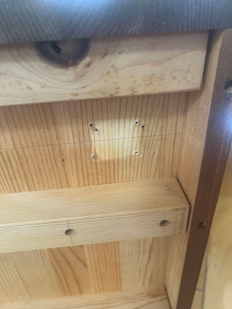 木製チェストパイン材 引き出し 脇机 収納