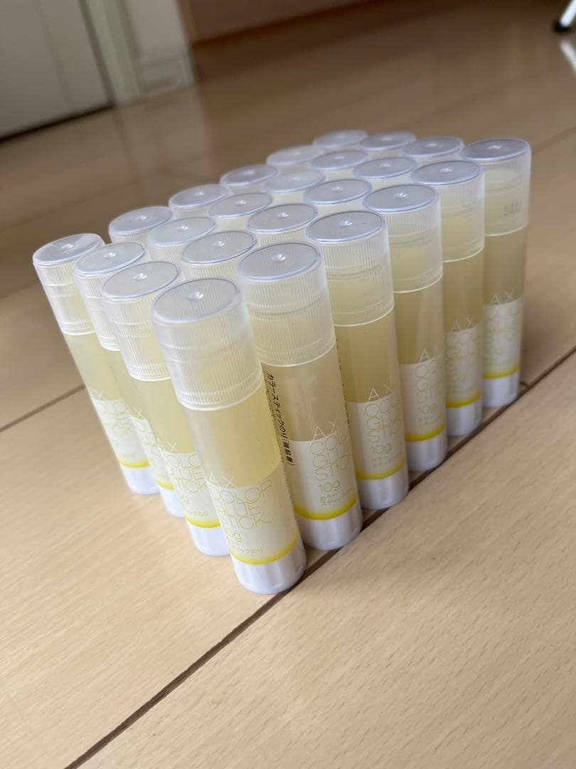 訳あり　スティックのりミニ10g（強粘着）合計24本　イエローのみ1色　イエロー