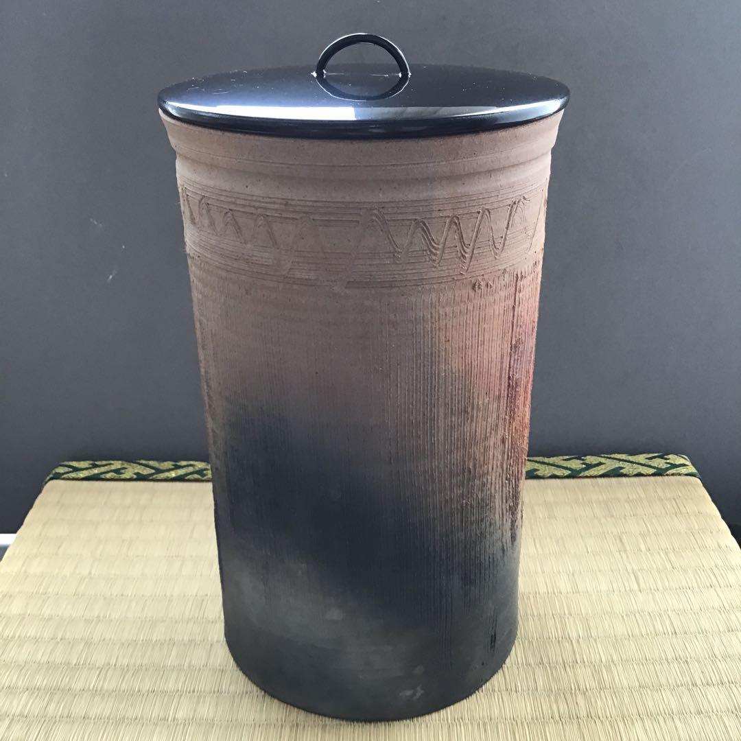 茶道具　南蛮縄簾　細水指　太仙窯作　共箱　紙箱　S11MS