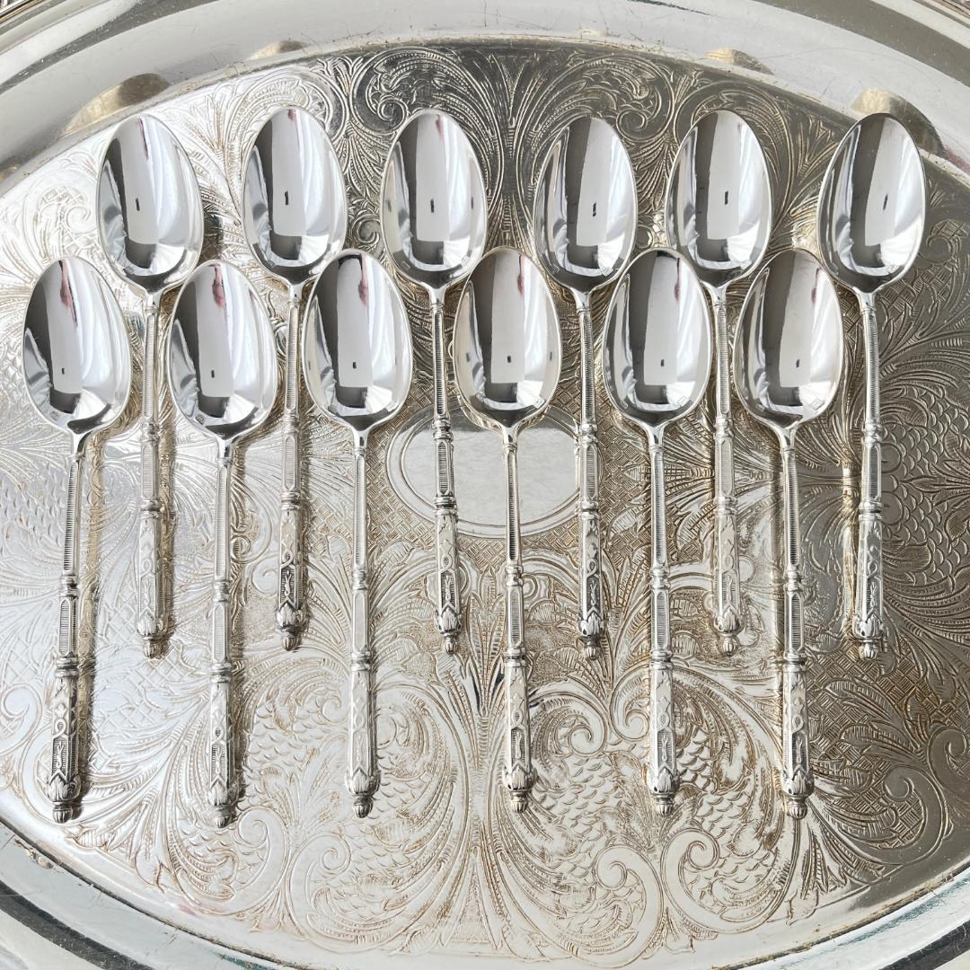 【SFAM】 ロシア様式のコーヒースプーン 12本組 仏蘭西 13.5cm