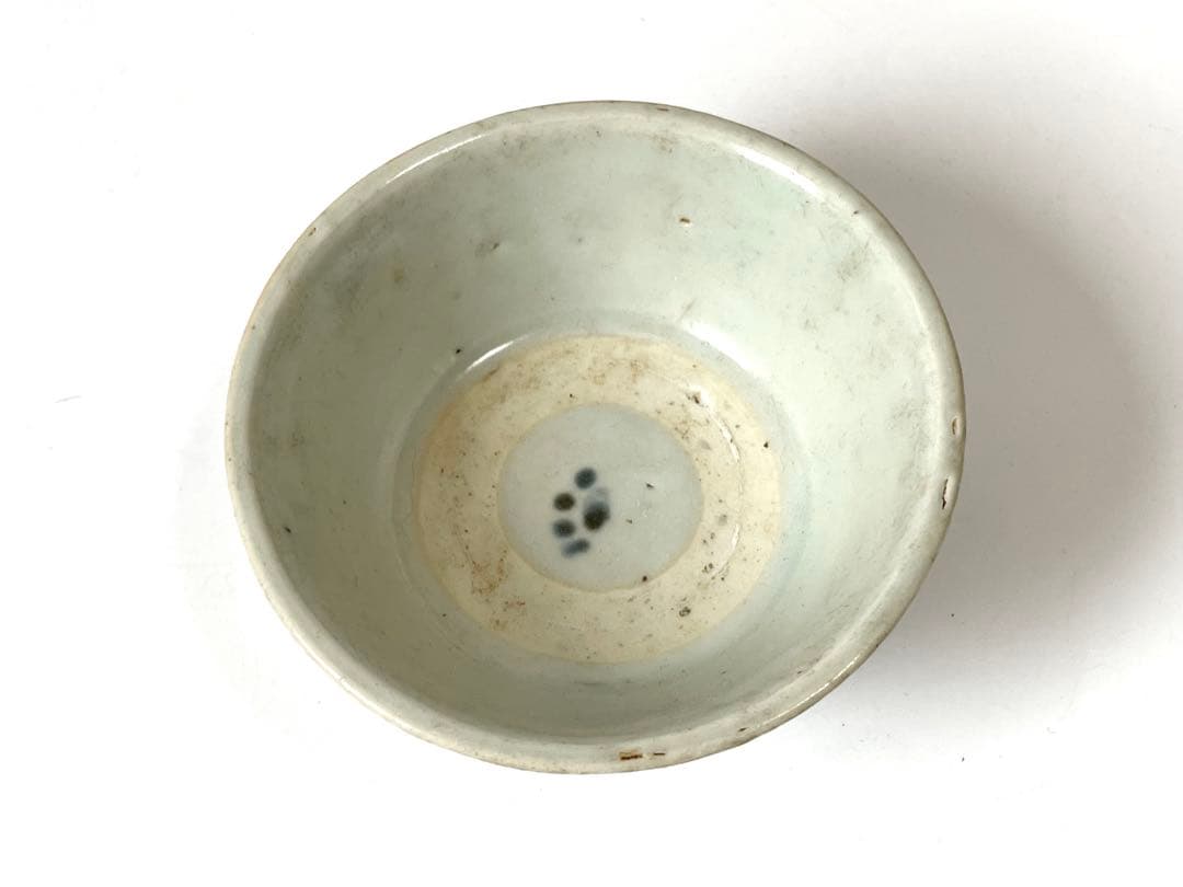 アンティーク　骨董　中国骨董　染付　海あがり　小碗　盃　カップ　古染付　明染付