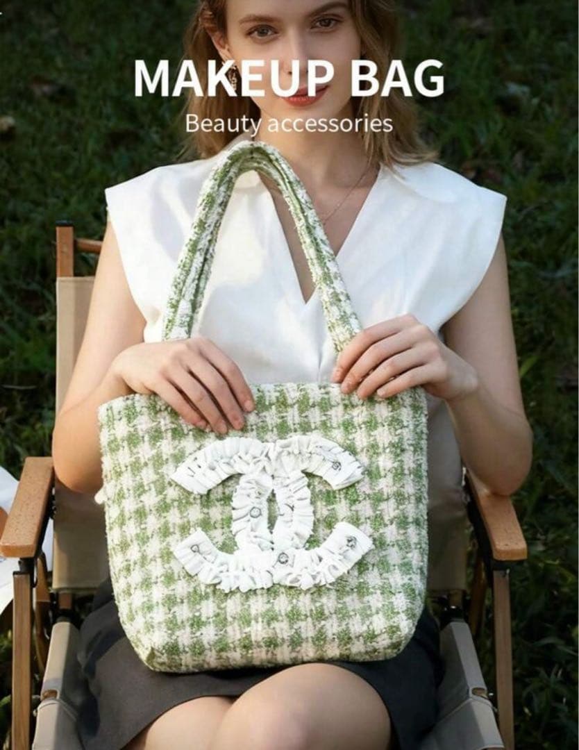 ま*き様 CHANEL トートバッグ　フリル　ビッグココ　シャネルノベルティ　シ