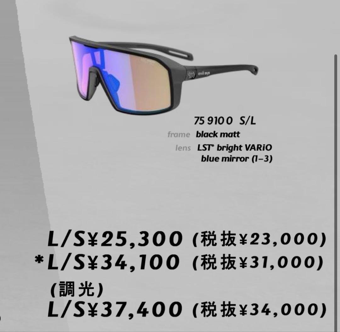 Evil Eye イーブルアイ e037スポーツサングラス ブラックS/L 調光