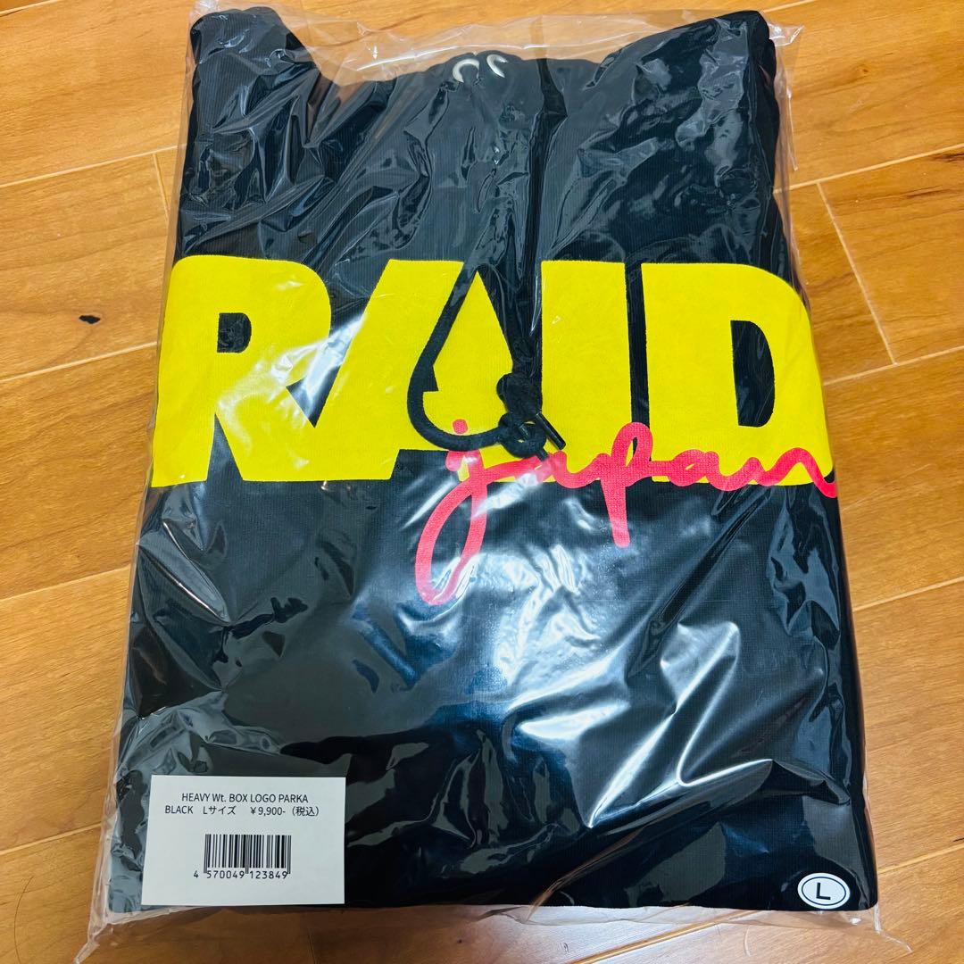 新品Lサイズ　RAID JAPAN バス釣り　BOX LOGO パーカー　黒