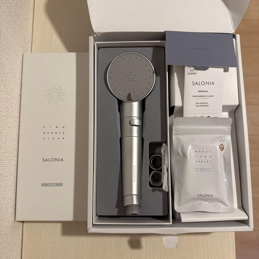 SALONIA ファインバブルクリア シャワーヘッド　シルバー