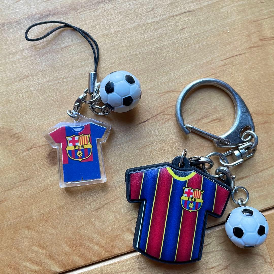 10点FCバルセロナユニフォームキーホルダーストラップロナウジーニョメッシ