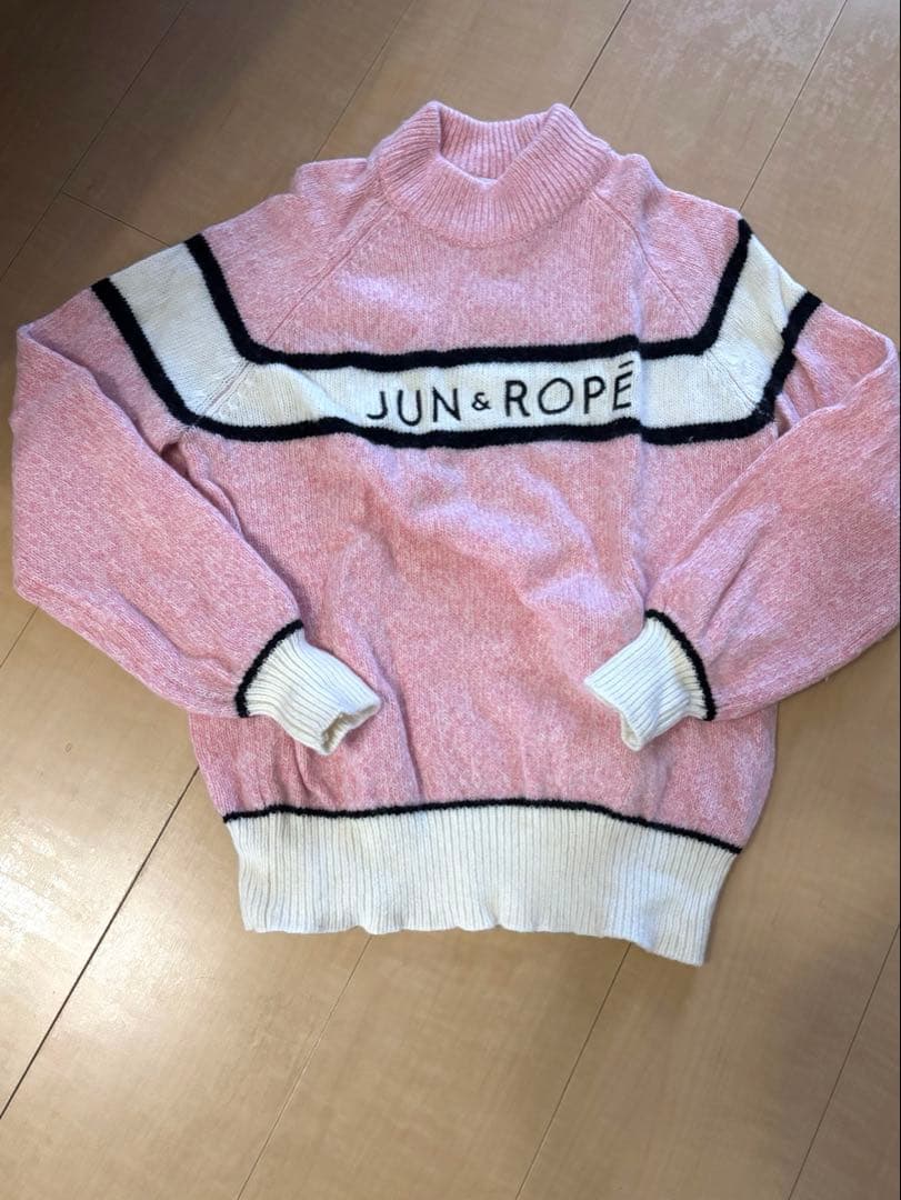 【極美品】JUN&ROPE ピンク タートルネック セーター