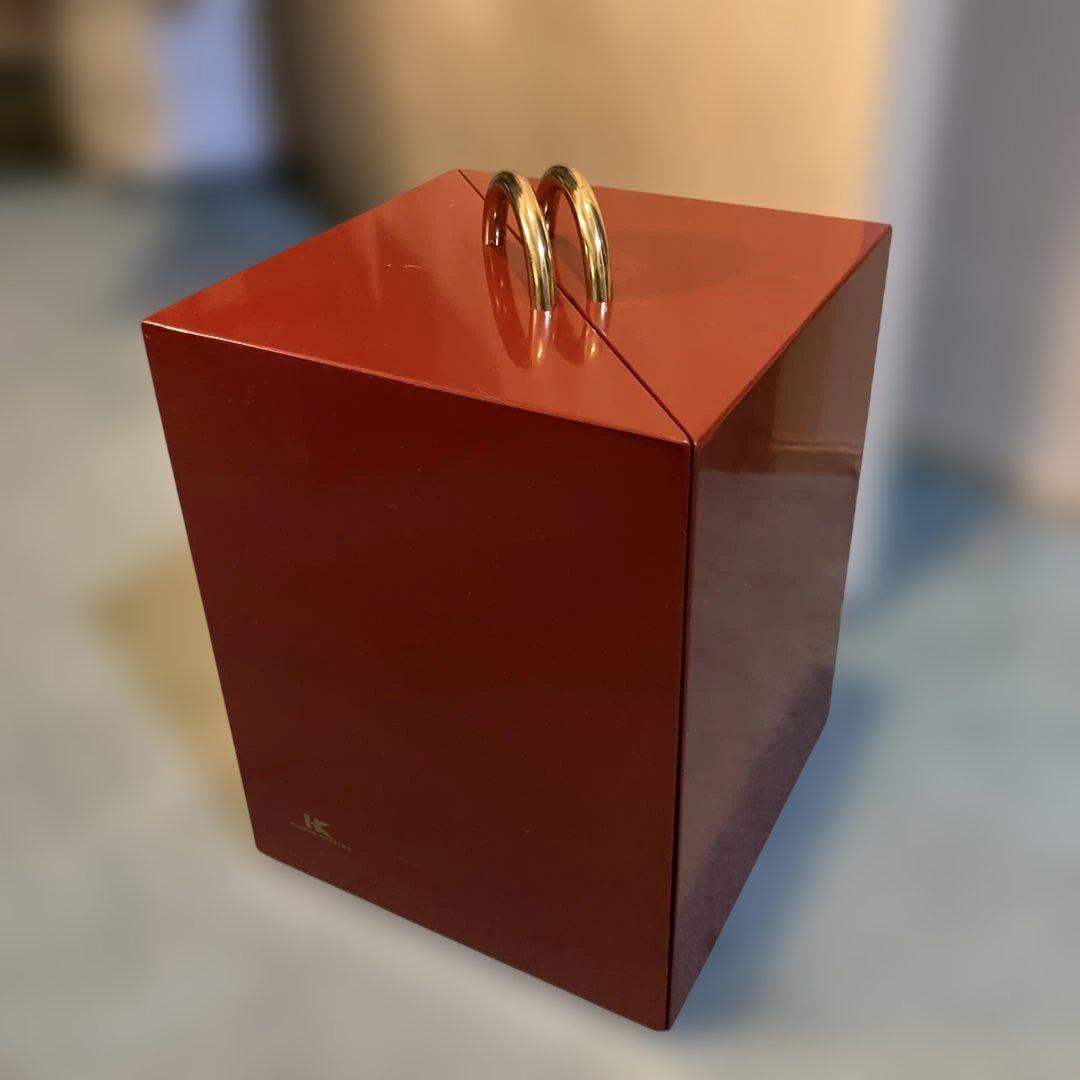 コシノヒロコ 重箱セット　おかもち　3段重　持ち手金　マルチケース　（01）