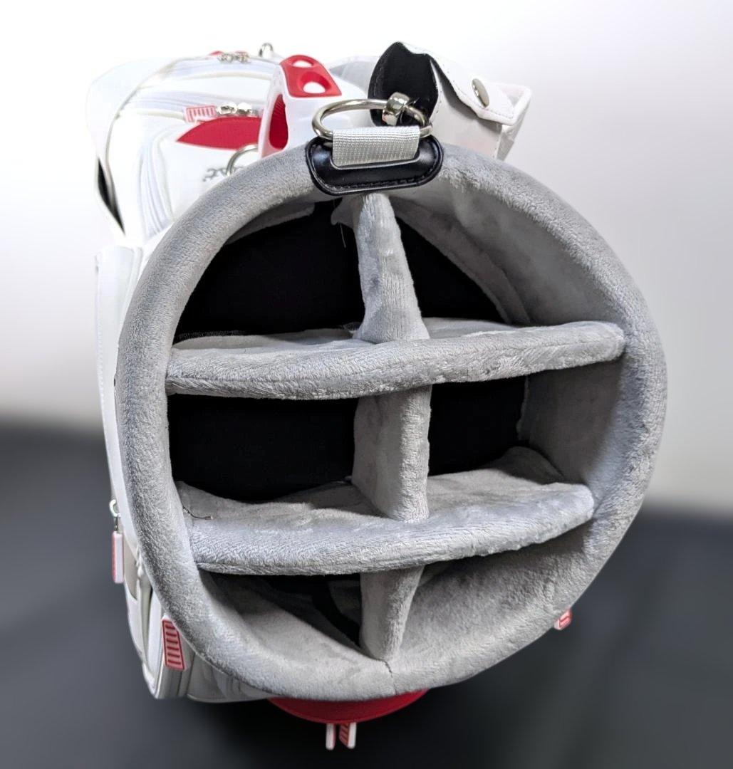 9.5型キャディバッグ　カート型　ホワイト　KABUKI　シングルストラップ