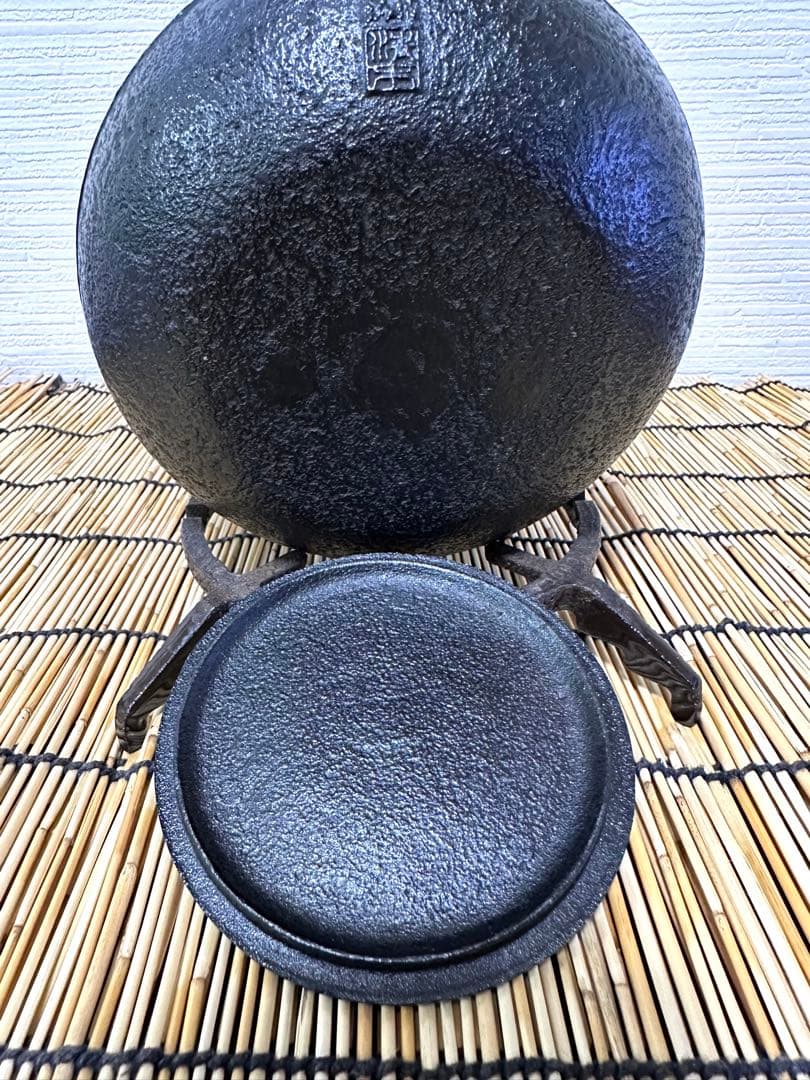 新品、供箱等付属品付 南部岩鋳四代目清末作 丸型肩付亀甲 ♡様売約済み