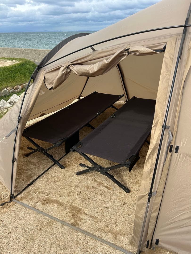 Hilander コット ブラック サイドポケット付き　2台セット