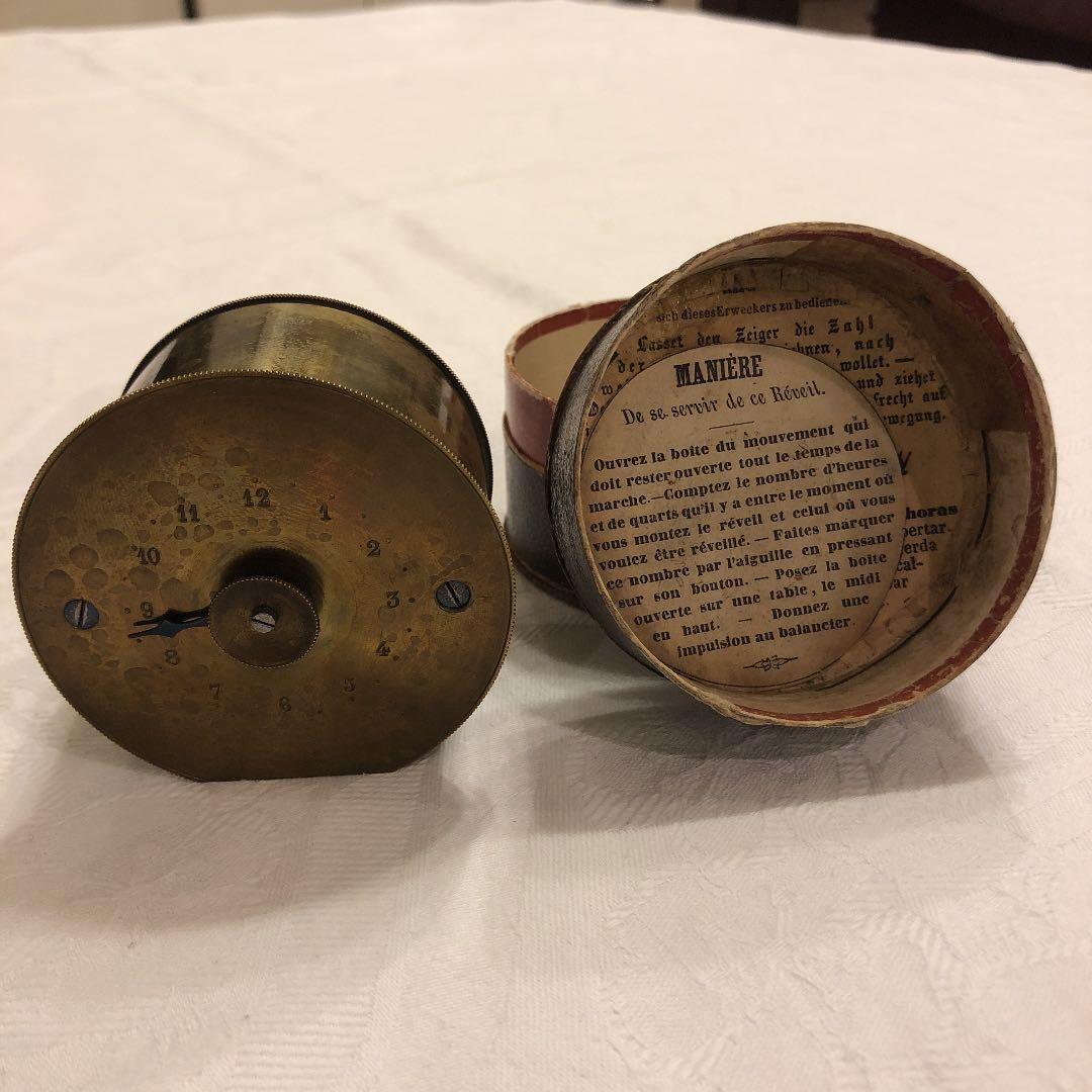 フランス　アンティーク　真鍮目覚まし