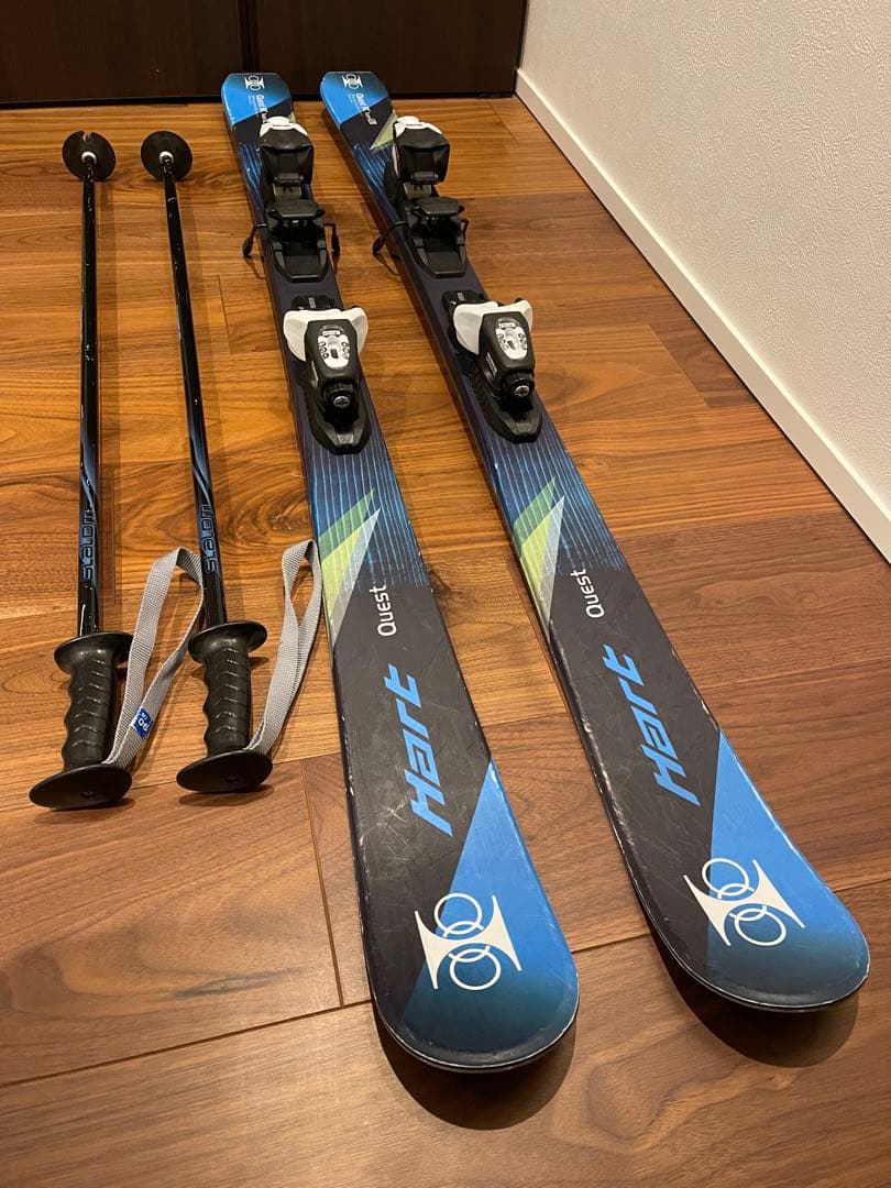 HART QUEST RC 子供用スキー板 128㎝　ストック90㎝ 2点セット