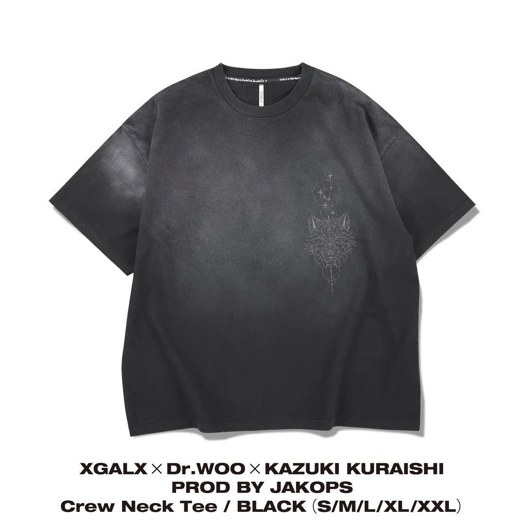 XGALX×Dr.WOO×KAZUKI.K Crew Neck Tee /黒・M