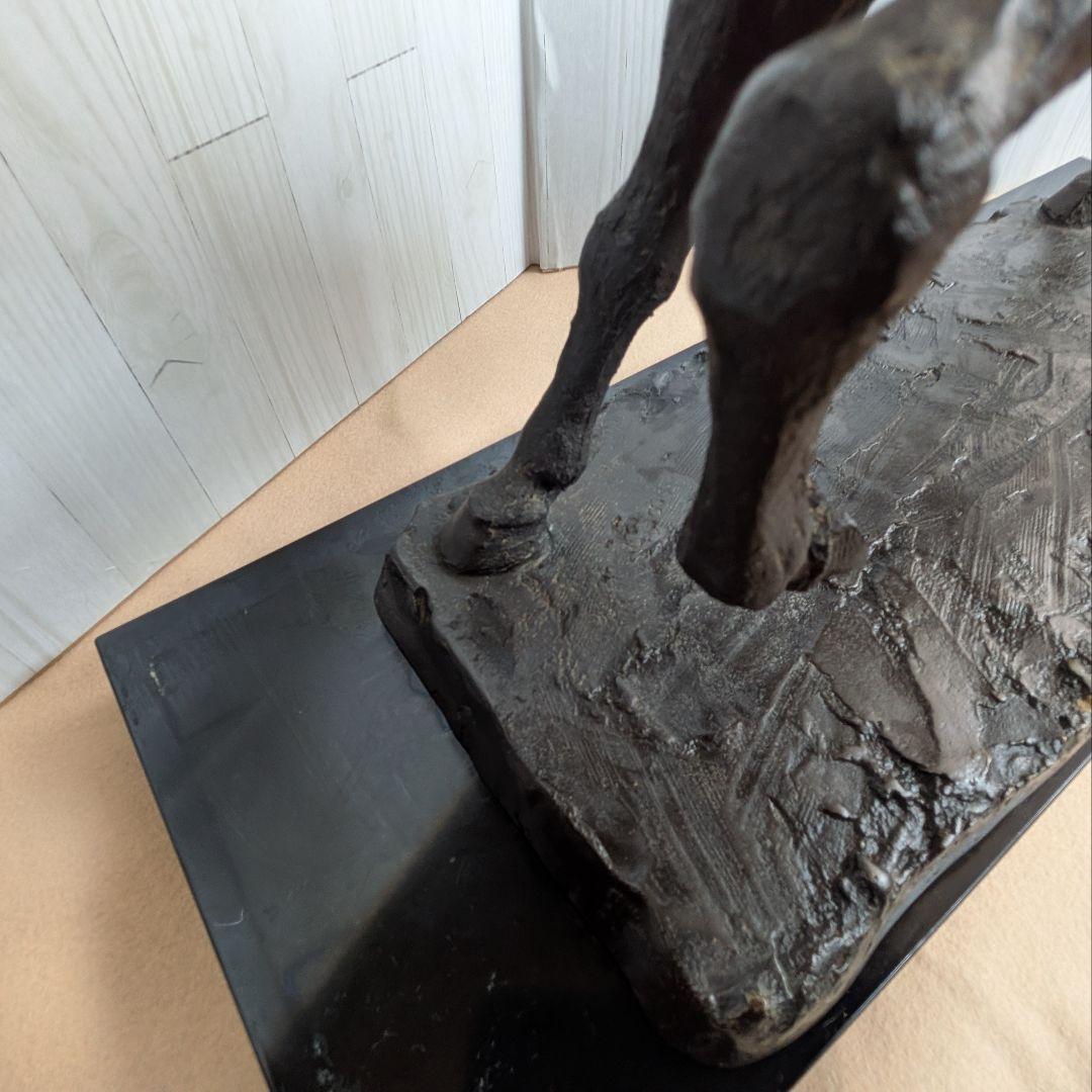 【友澤正彦】春風 馬 ブロンズ像 1977年 銅製 置物 彫刻 オブジェ