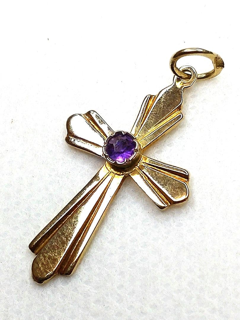 ゴールドペンダント・トップ withアメジスト【14金】