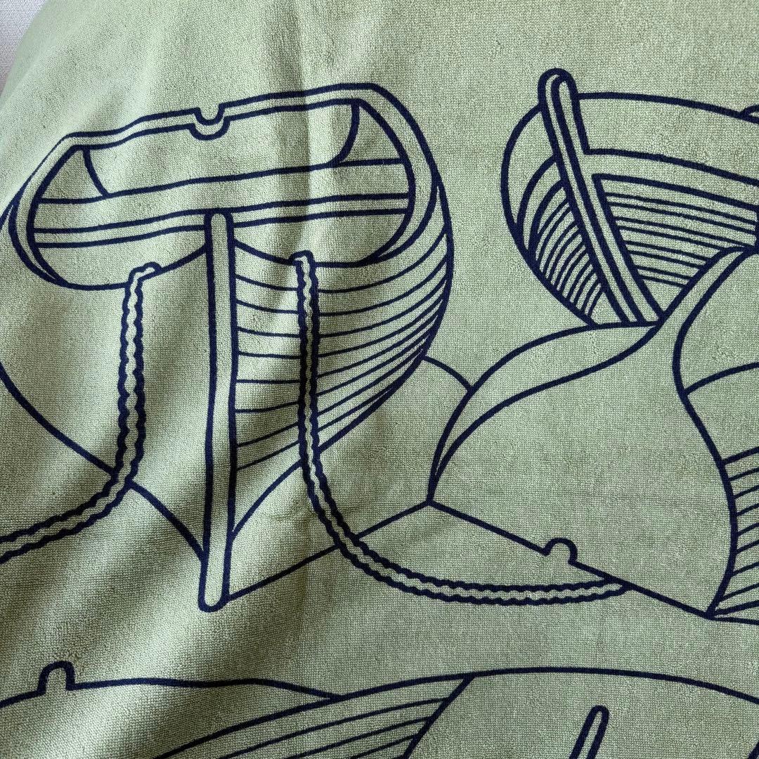 エルメス ヨッティング タラッサ ビーチタオル グリーン バスタオル 大判