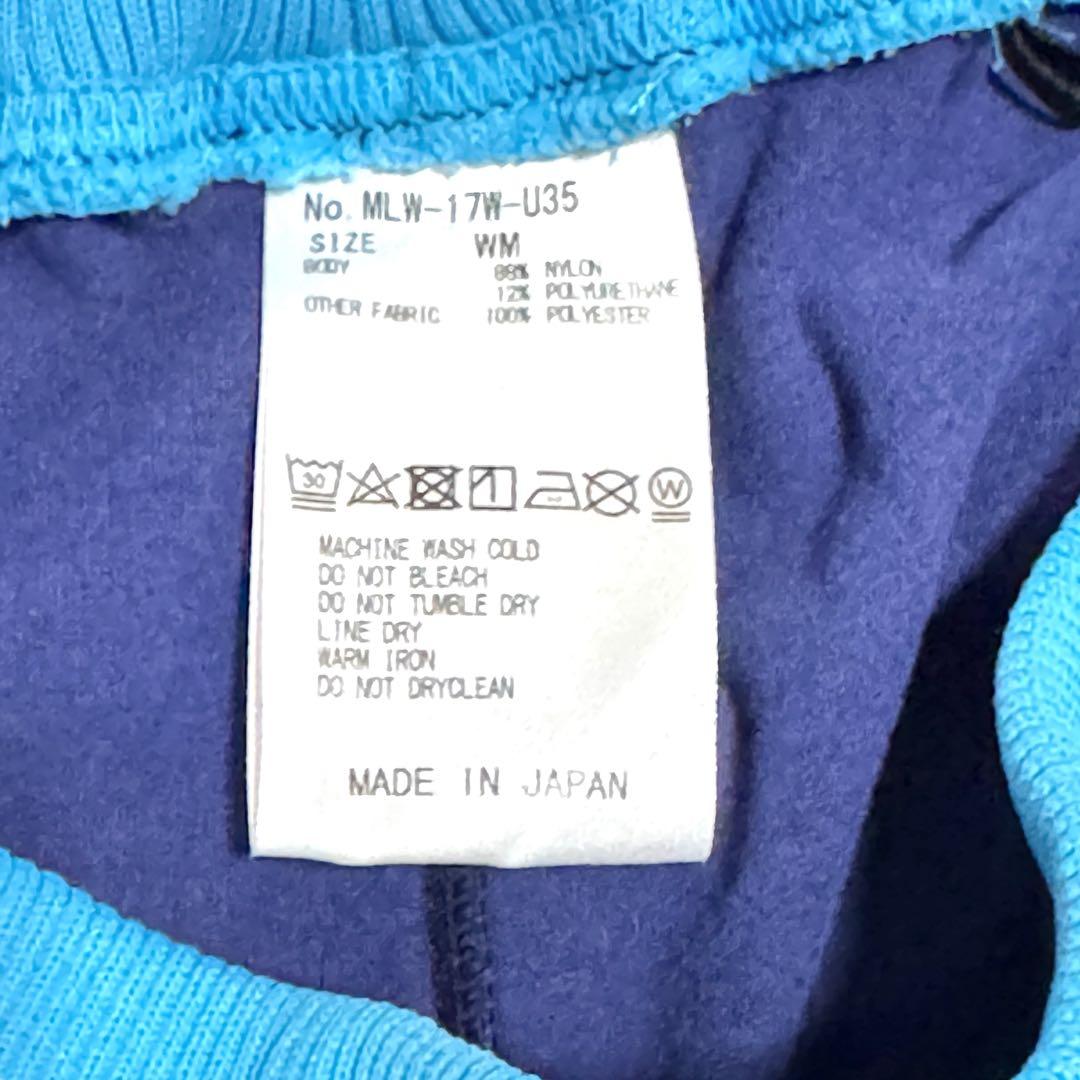 目立つロゴ良好　マークアンドロナ　レディースレギンス　紺橙ライン日本製