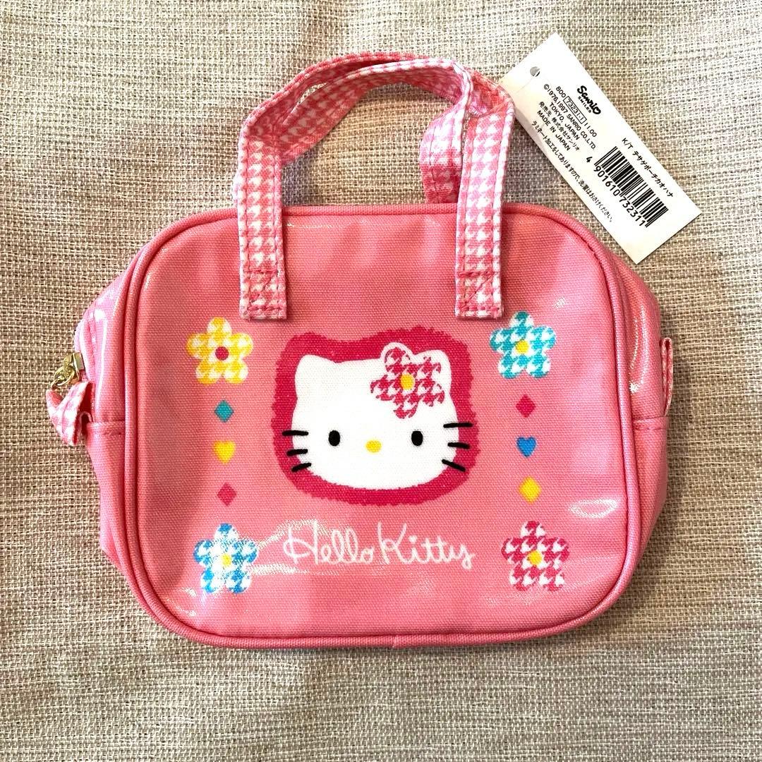 新品未使用タグ付き希少‼️1997年製‼️ハローキティ　カオハナラミネートミニバッグ