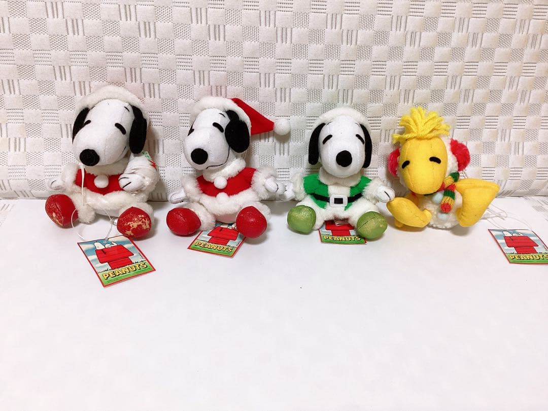 平成レトロ❤︎スヌーピー&ウッドストック❤︎非売品 ぬいぐるみ タグ付き 4個セット
