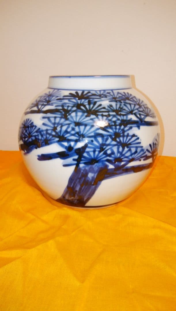 近藤濶　松絵花瓶　人間国宝近藤悠三次男