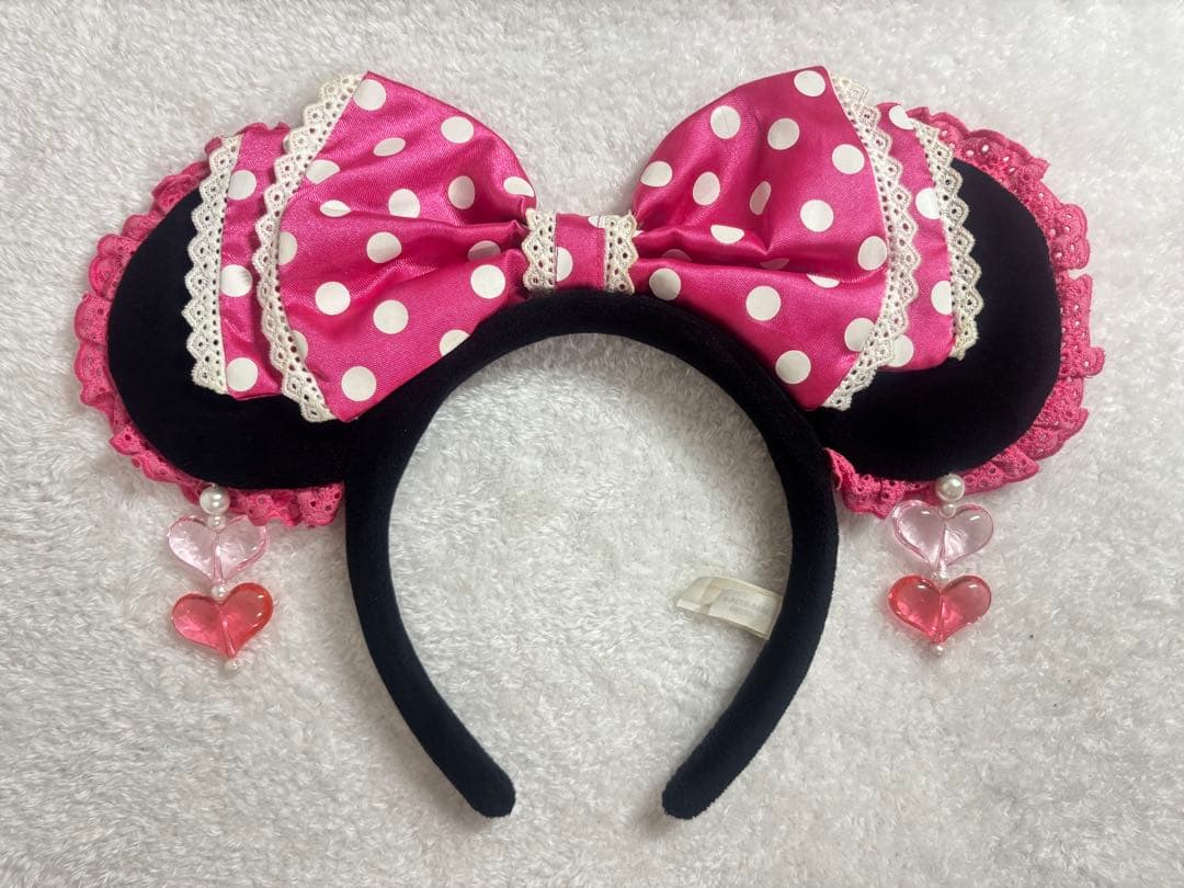 ディズニーランド・シー ミニー ピンク カチューシャ フリル 廃盤品