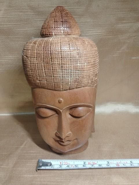 仏頭　木　堅木　柔和　美　高18cm　570g　T108