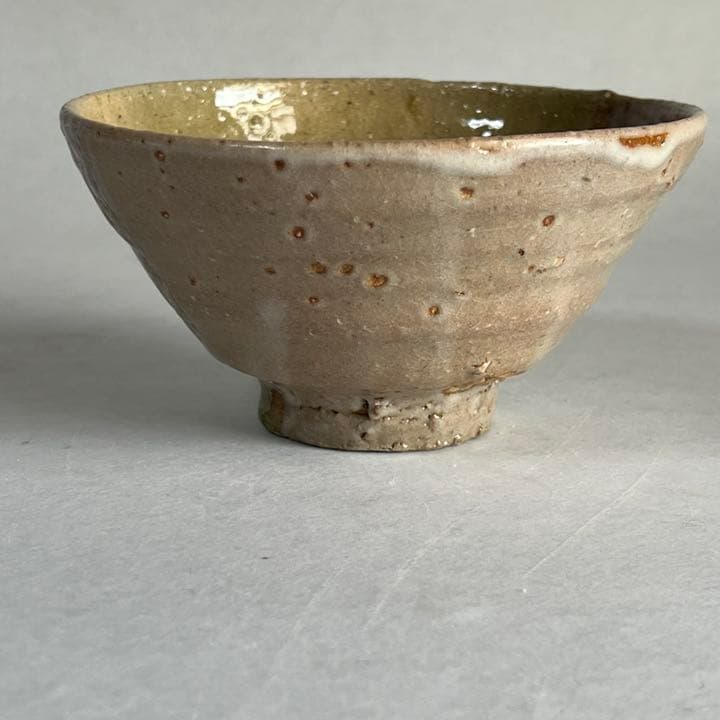 安芸国焼　龍昇窯　抹茶茶碗　伊羅保　片身替　写　本多天山117