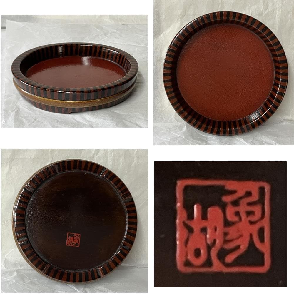 e3145 藤井象湖 寄木 取込盆 急須盆 巾筒 茶櫃 煎茶盆 螺鈿 煎茶道具