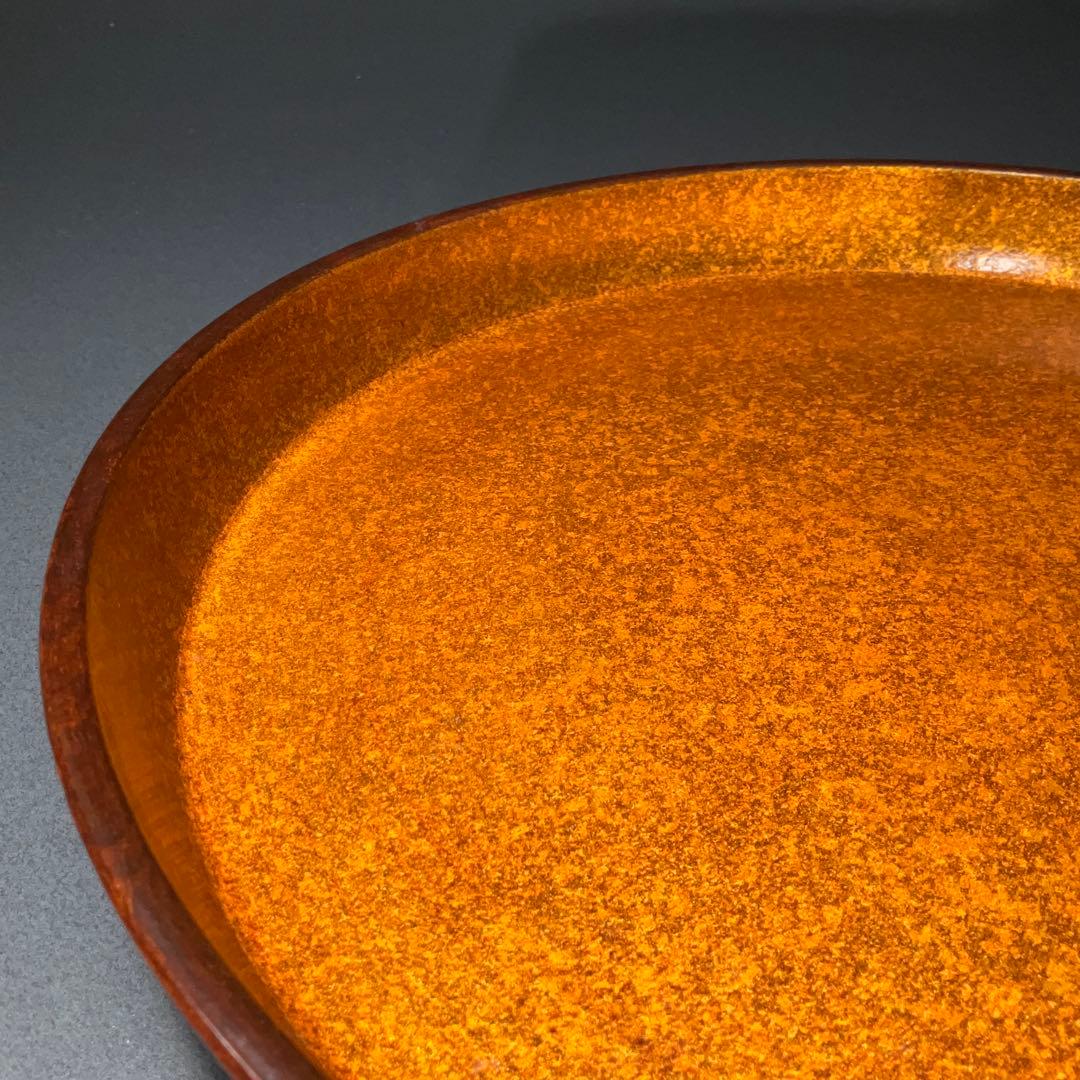 漆塗　丸盆　人間国宝・増村紀一郎　共箱　R1274A